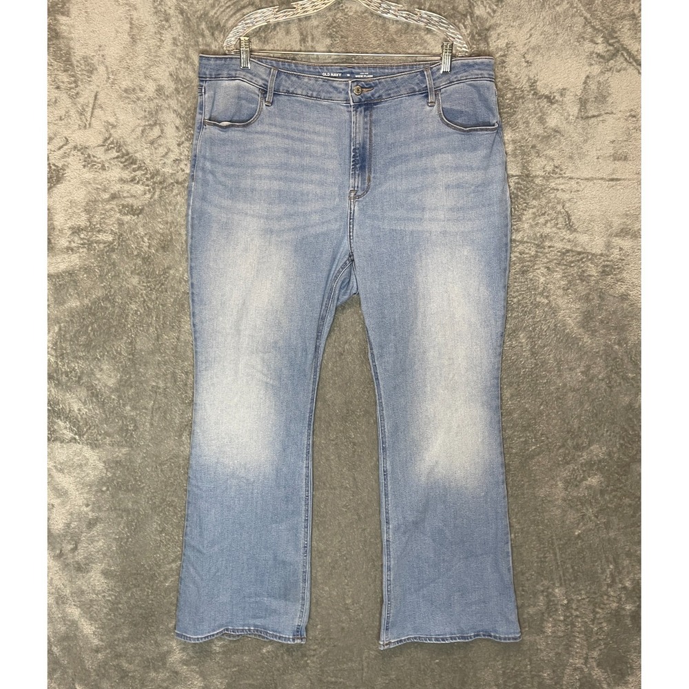 Old Navy Women High Rise Wow‎ Slim Flare Light Wash Stretch Denim Jean 18 Plus